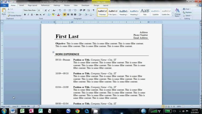 How To Insert Resume In Word 2007