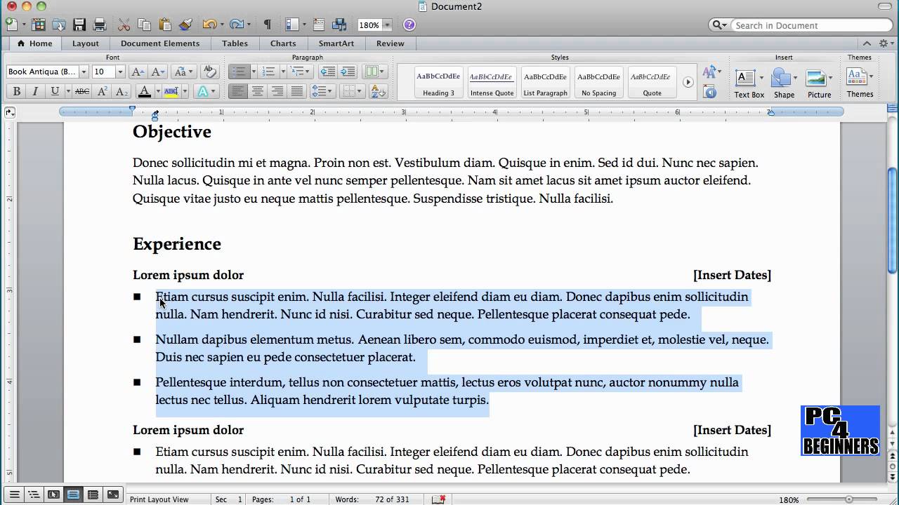 How To Make Cv In Word 2010