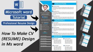 How to make CV using ms wordAwesome color Resume Design in ms word