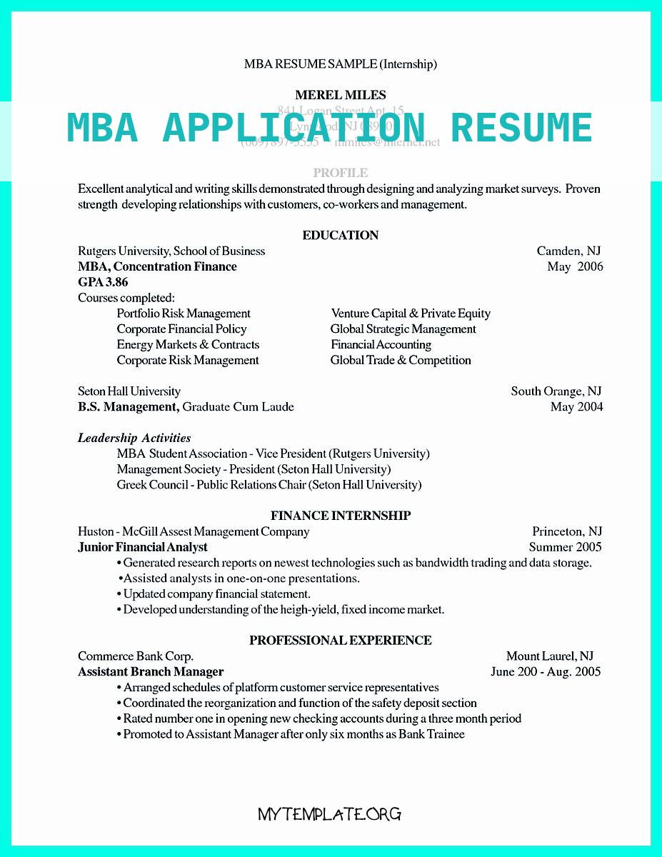 Mba Application Resume Of Mba Application Resume Examples Best Write