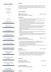 Mba Student Resume Samples and Templates VisualCV
