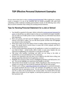 Writing A Personal Statement For A Job. Career Change Personal Statement.