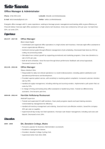 Office Manager Job Description for a Resume Examples
