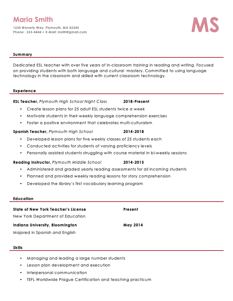 How To Describe English Skills In Resume