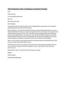 Selfintroduction Letter to Colleagues Sample, Example and Template by