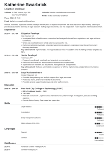 Paralegal Resume Samples Job Descriptions, Skills, Objectives