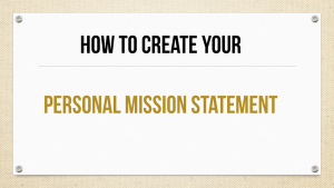 Personal mission statement