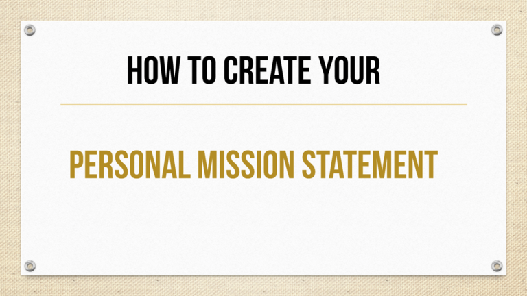 How Do You Start A Personal Mission Statement