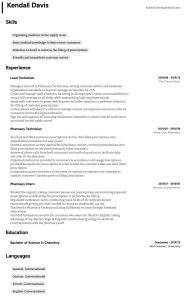 Pharmacy Technician Resume Samples All Experience Levels