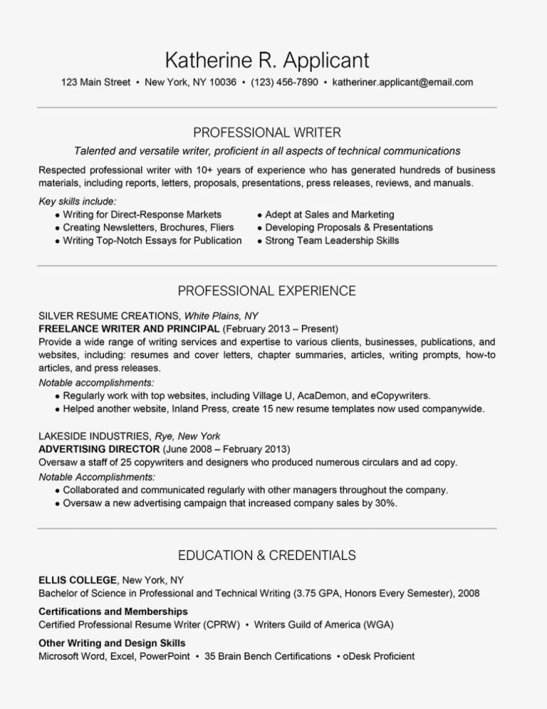 How To Write A Resume For No Work Experience
