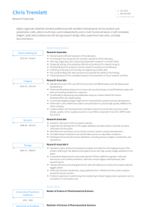 Research Resume Samples and Templates VisualCV