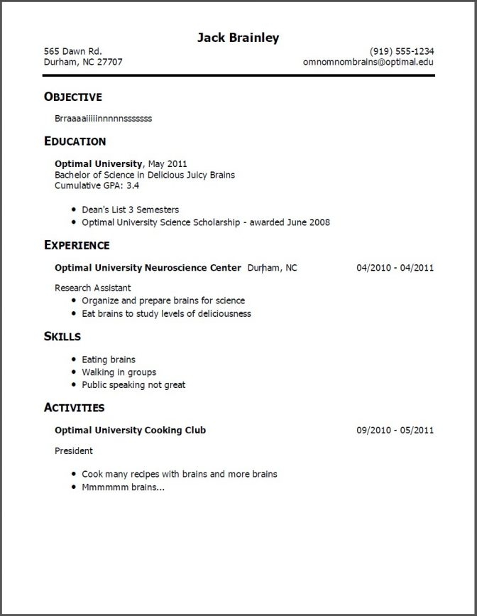 How To Write A Good Cv With No Work Experience Examples