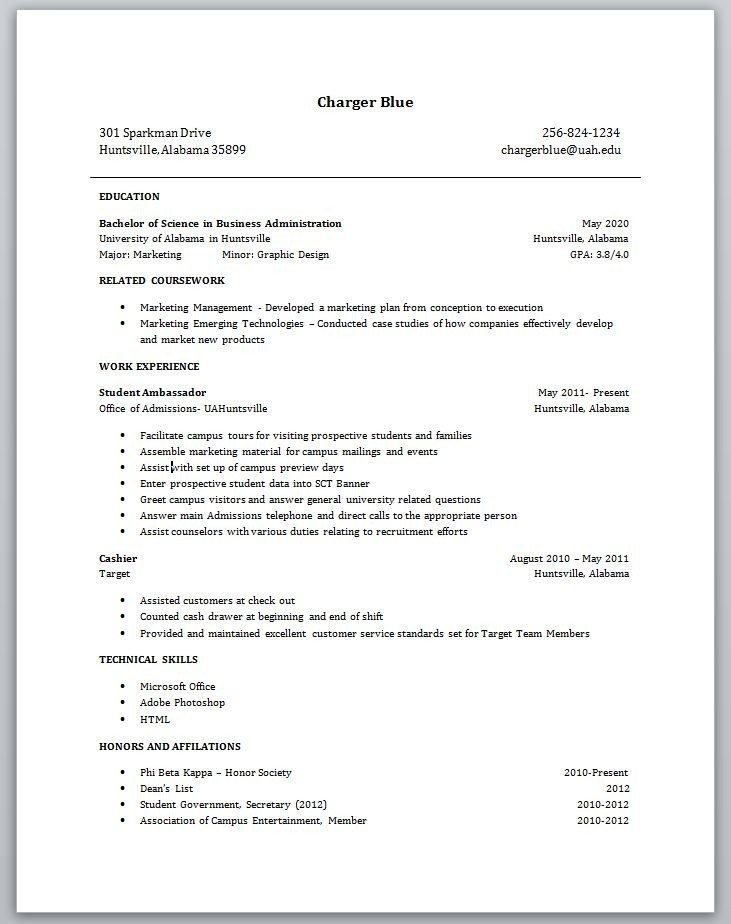 Resume For Students With No Experience planner template free