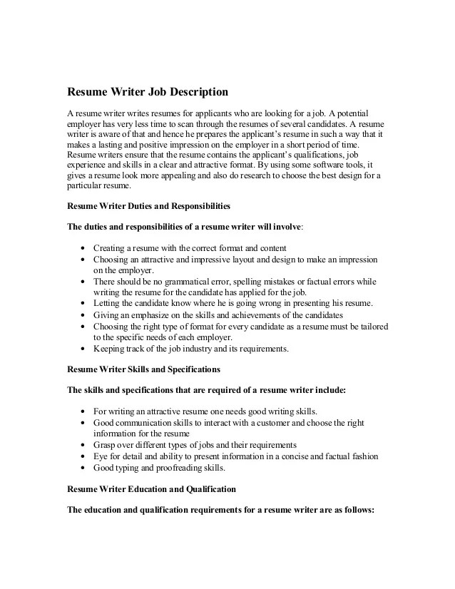 How To Write Role Description In Resume