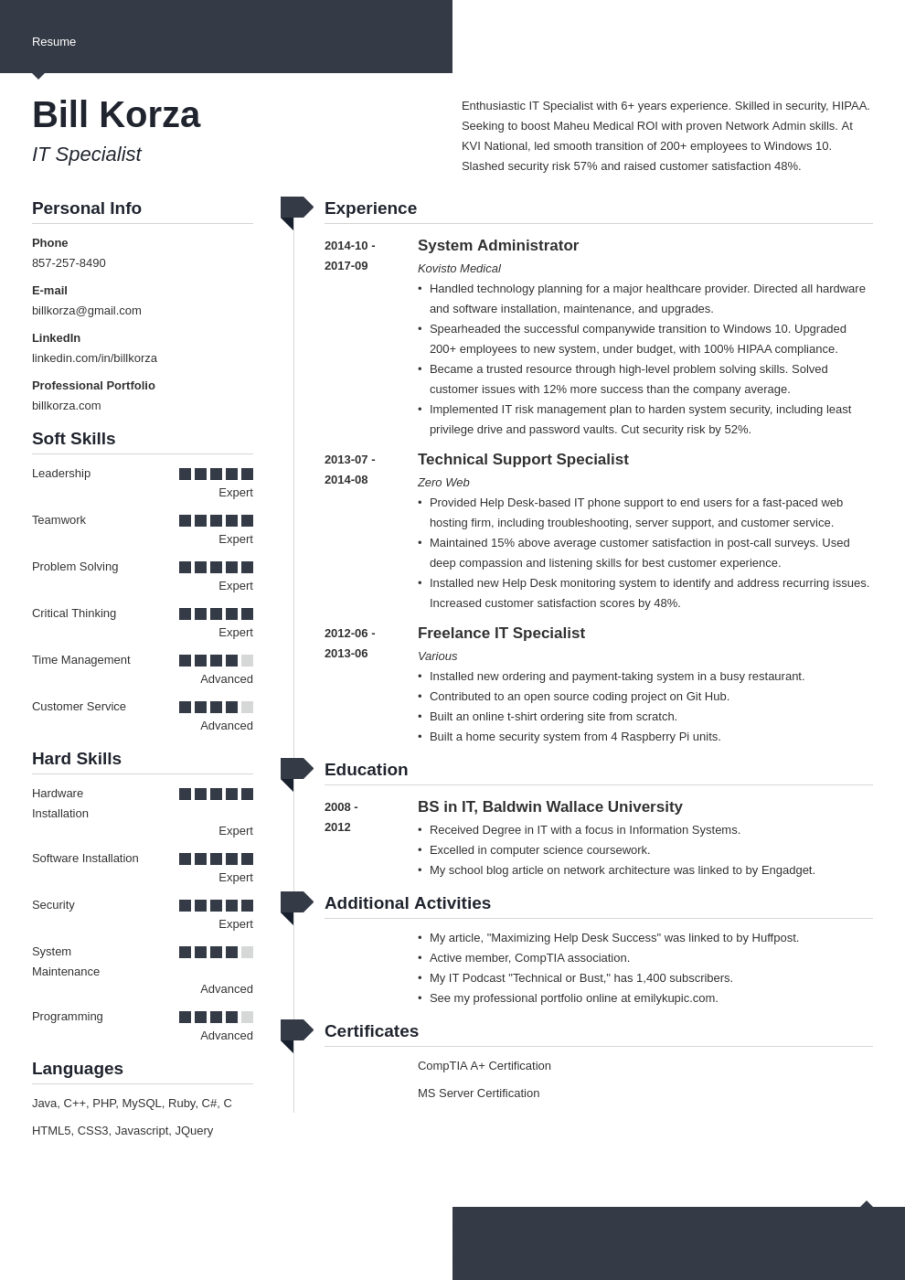 19 Professional Resume Profile Examples & Section Template