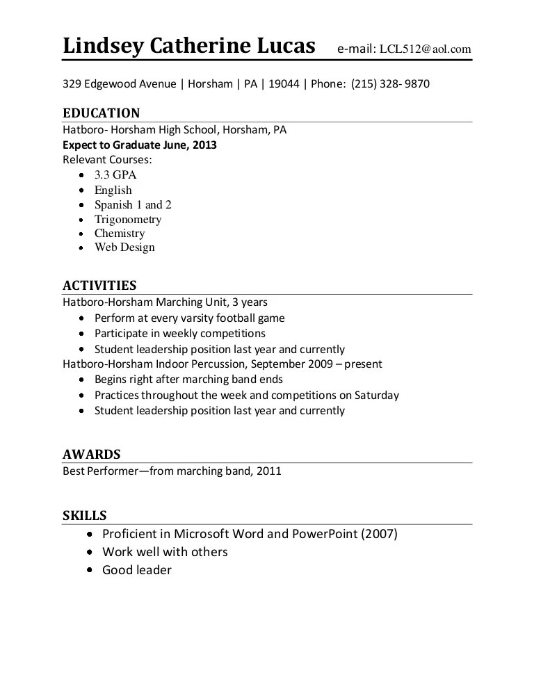 How To Make A Good Resume For A First Job