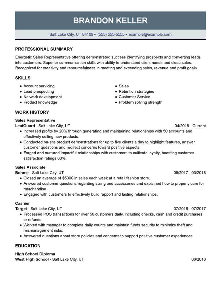 What To Put In Summary Of Resume