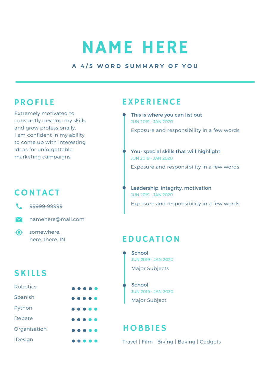 How To Make A Resume For A University Student