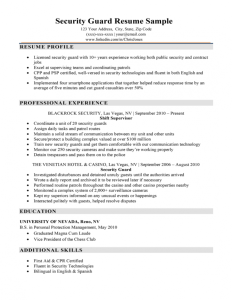 Security Guard Resume Sample & Writing Tips Resume Companion Security