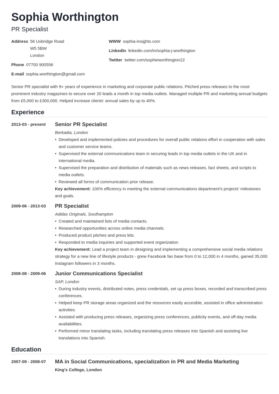 Skills Based CV Template & Functional CV Examples