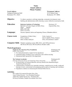 Student Resume Objective Examples for College williamsonga.us