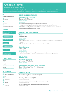 Example Of Resume To Apply Job For Teacher Teacher Resume Sample