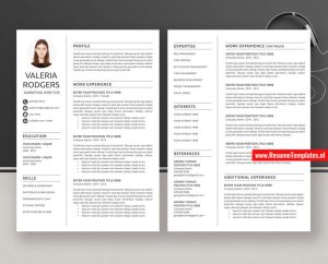 Professional CV Template / Resume Template, Cover Letter, MS Word