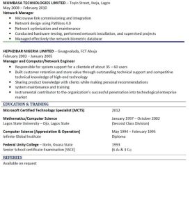 Format Of A Cv For Job Application In Nigeria Cv Format Job Interview