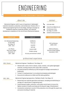 Resume Format For Experienced Mechanical Engineer Doc / Mechanical
