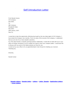 Cover Letter For Introducing Myself 200+ Cover Letter Samples