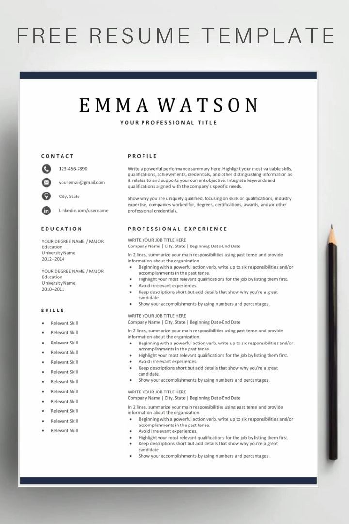 Simple Cv Template Word Free Download