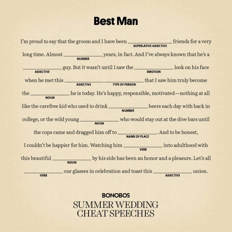 What Should A Best Man Include In His Speech