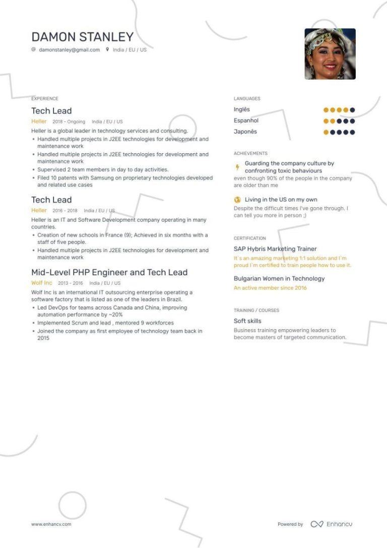Tech Resume Examples 2019