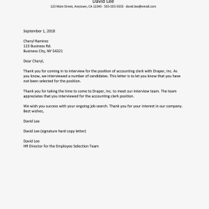 Interview Rejection Letter From Employer Collection Letter Template