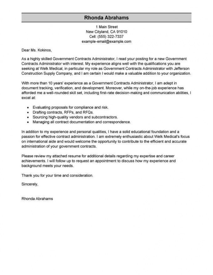 Federal Cover Letter Template