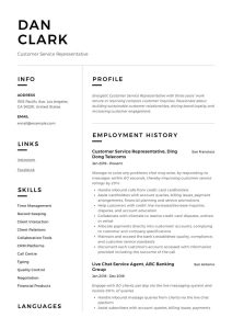 Customer Service Representative Resume Sample Customer service resume
