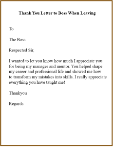 Thank You Letter to Boss When Leaving Job Leaving a job quotes