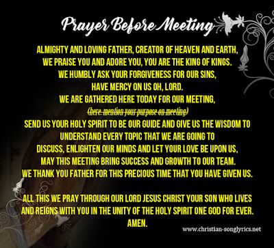 How To Pray To Open A Meeting