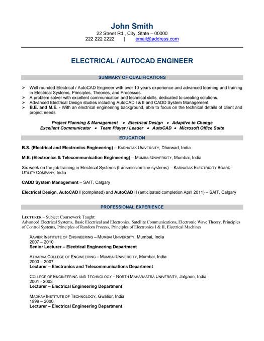 Indian Electrical Engineer Resume