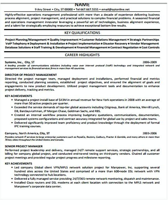 Technical Project Manager Cv Sample