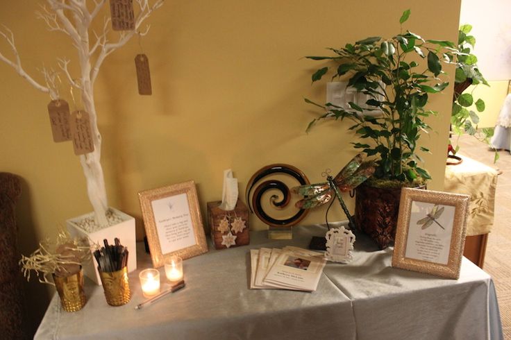 How To Decorate A Funeral Memory Table