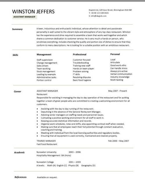Resume Examples For Job Descriptions