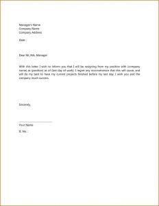 Explore Our Sample of Simple 2 Week Notice Template Short resignation