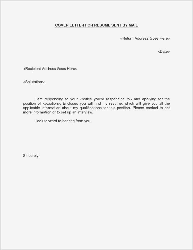 Sending Cv Letter Sample