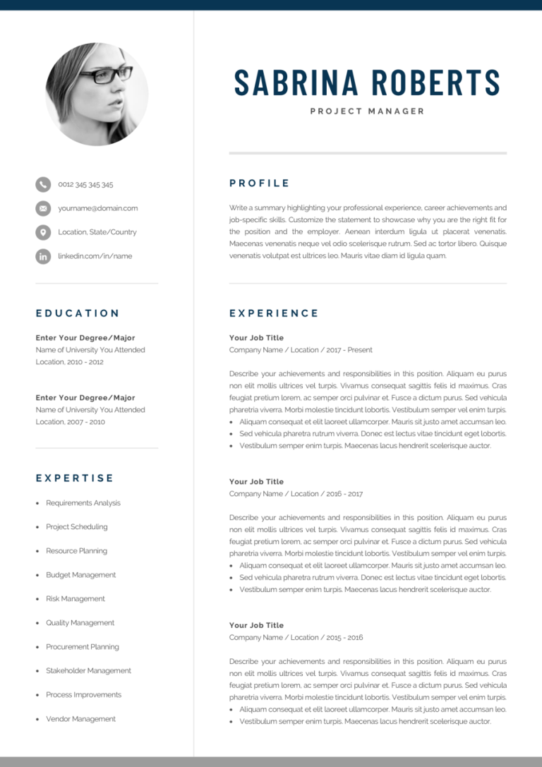 Professional Resume Template For Experienced