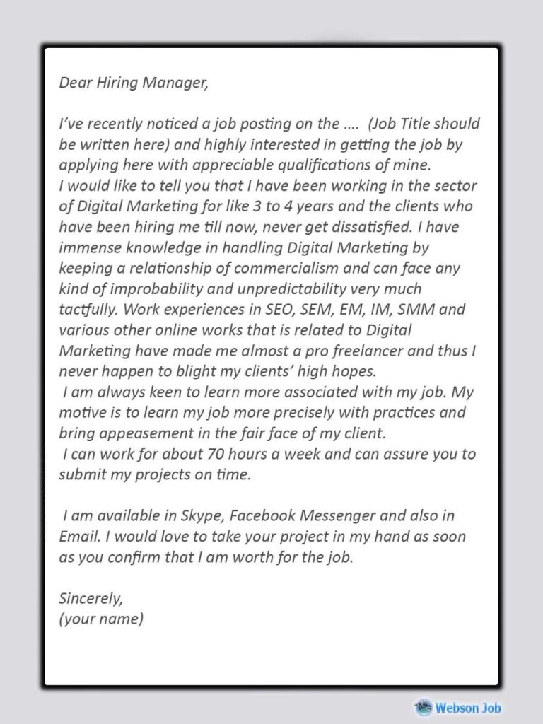 Upwork Cover Letter Sample For Data Entry Jobs