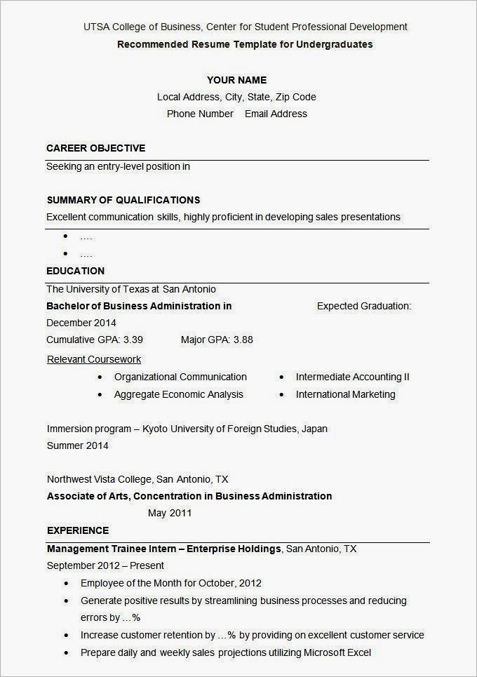 Good Resume Examples For University Students