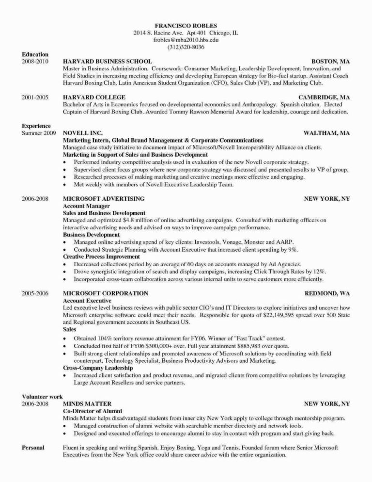 Field Sales Executive Resume Format