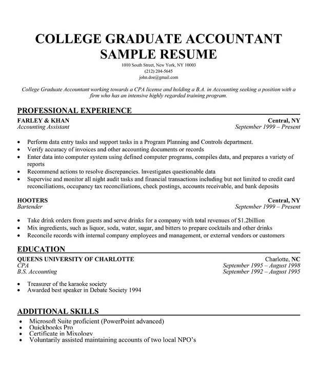 How To Write A Resume For Recent College Graduate