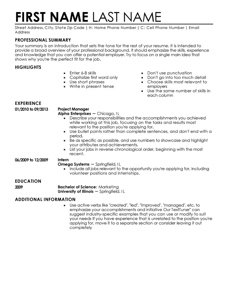 Entry Level Cv Template Download